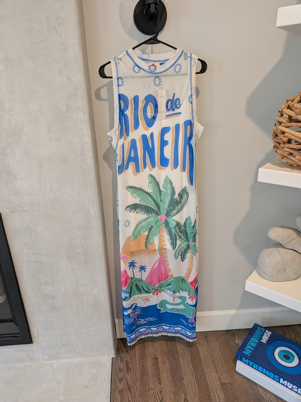 Anthropologie Farm Rio Graphic Mesh Midi Dress Size L NWT 🌴🌞 - Picture 4 of 8